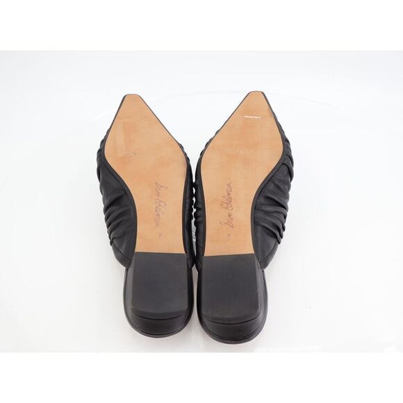 Sam Edelman Julia Pump Mule Size 7M Black Leather Ruched Pointed Flat - Picture 9 of 11